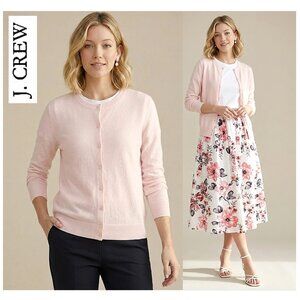 J. CREW - Light pink cotton blend button up cardigan